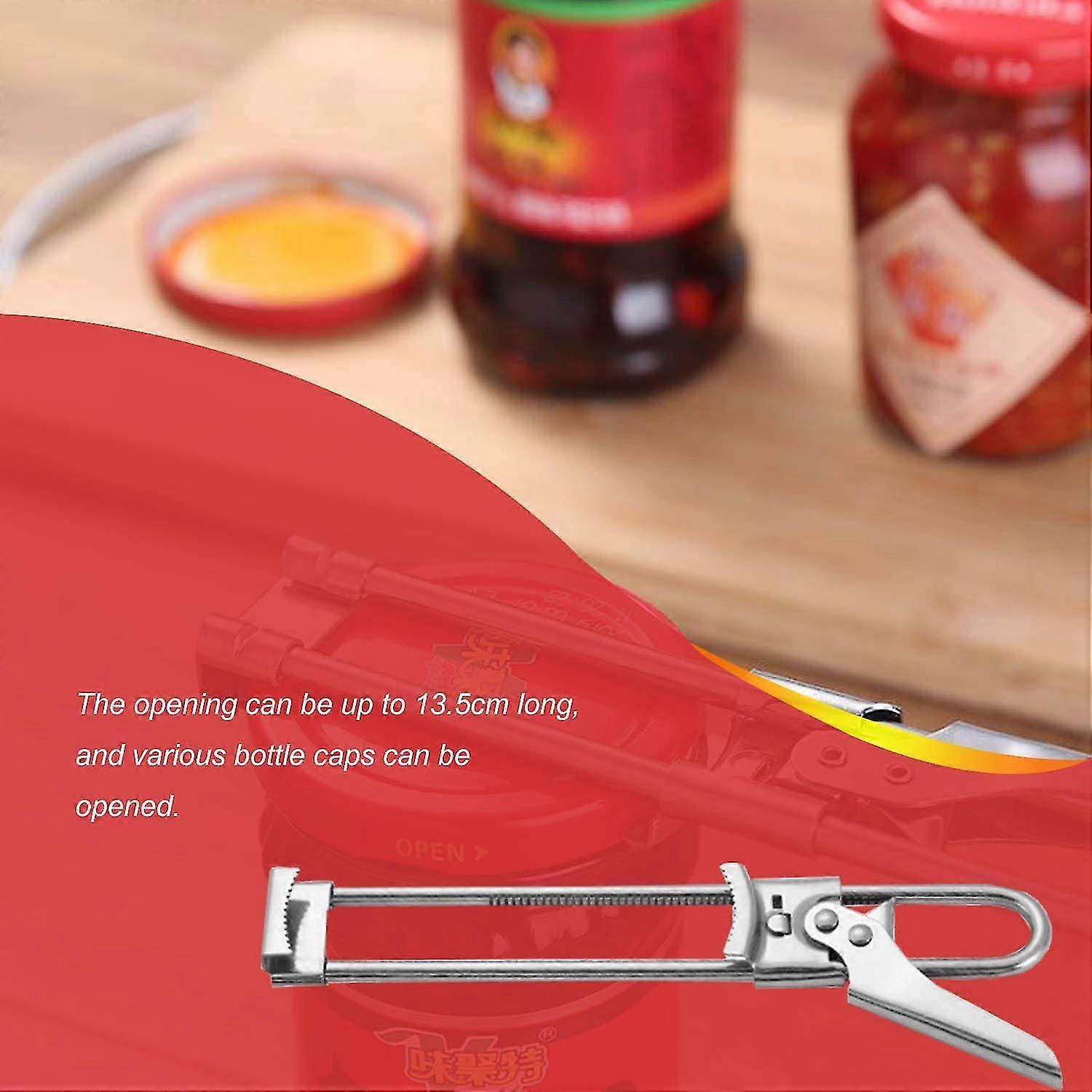 Adjustable Jar & Can Opener, Arthritis Friendly, Stainless Steel - Image 3