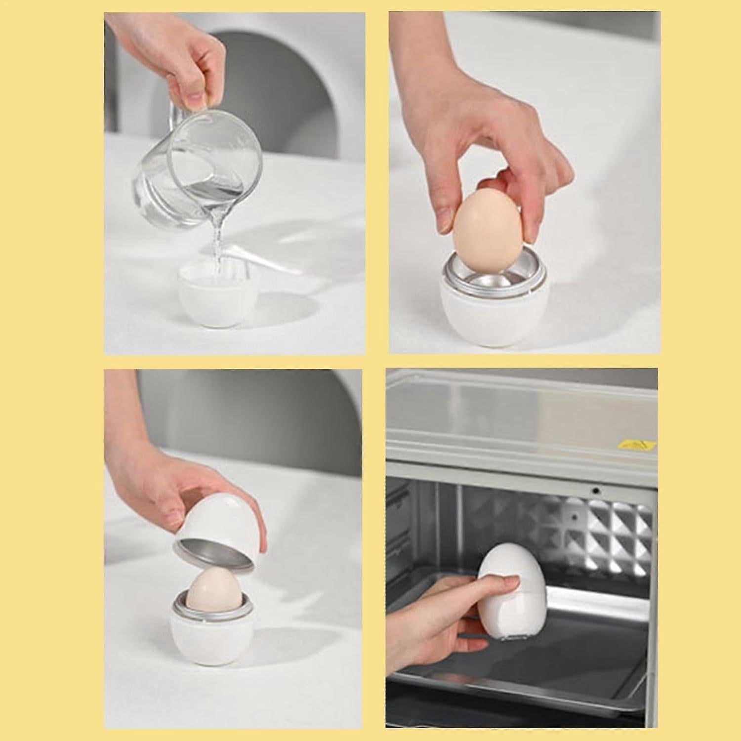 1/4 Egg Microwave Cooker with Lid, Quick Boiled Egg Maker - Image 4