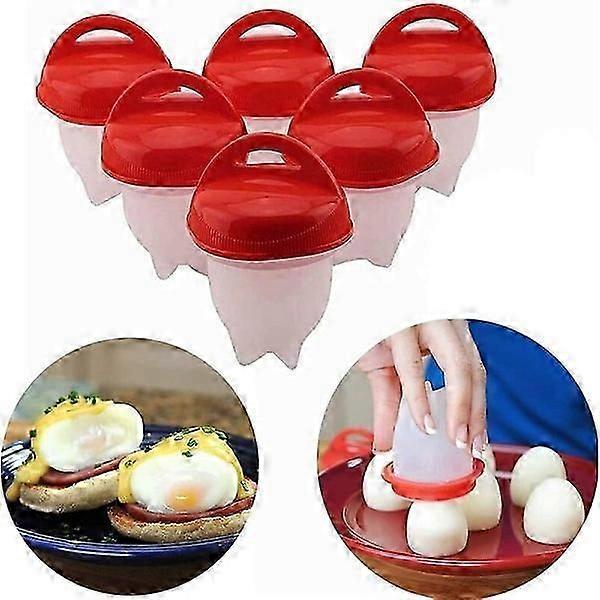 6 Pcs Silicone Egg Cooker Poacher Cups, Food Grade - Image 1