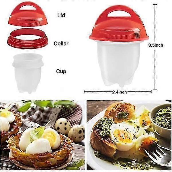 6 Pcs Silicone Egg Cooker Poacher Cups, Food Grade - Image 2