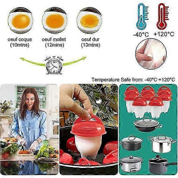 6 Pcs Silicone Egg Cooker Poacher Cups, Food Grade - Image 3