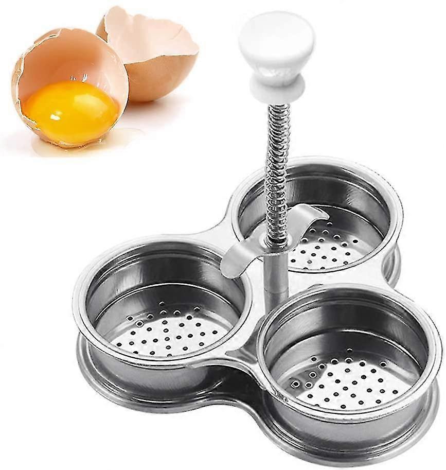 Stainless Steel 3-Compartment Egg Cooker Pot with Steam Basket - Image 1