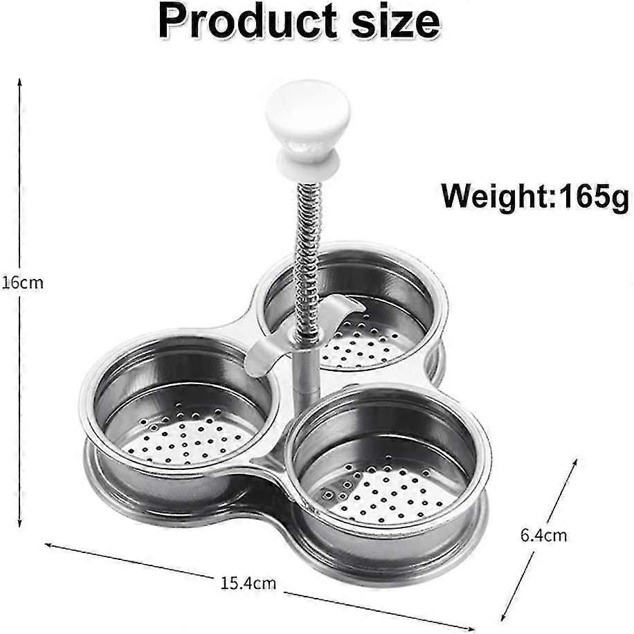 Stainless Steel 3-Compartment Egg Cooker Pot with Steam Basket - Image 2