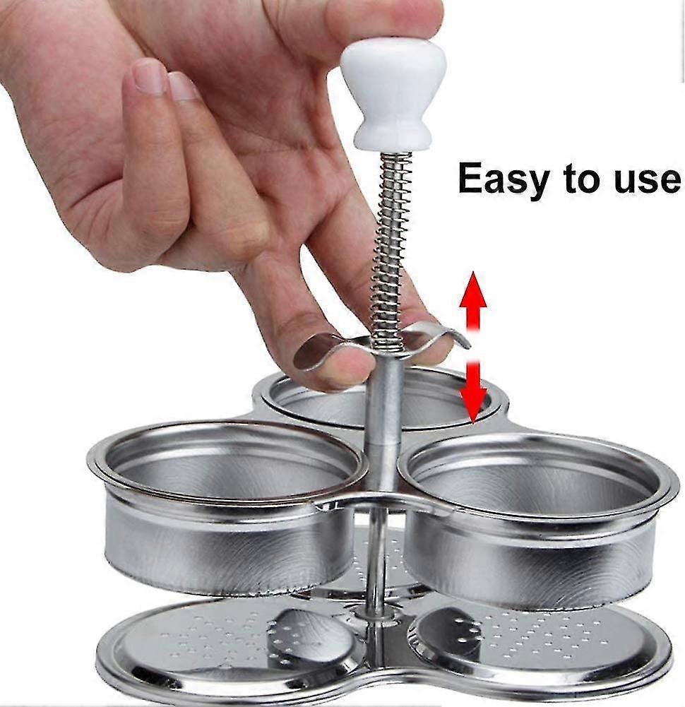 Stainless Steel 3-Compartment Egg Cooker Pot with Steam Basket - Image 4