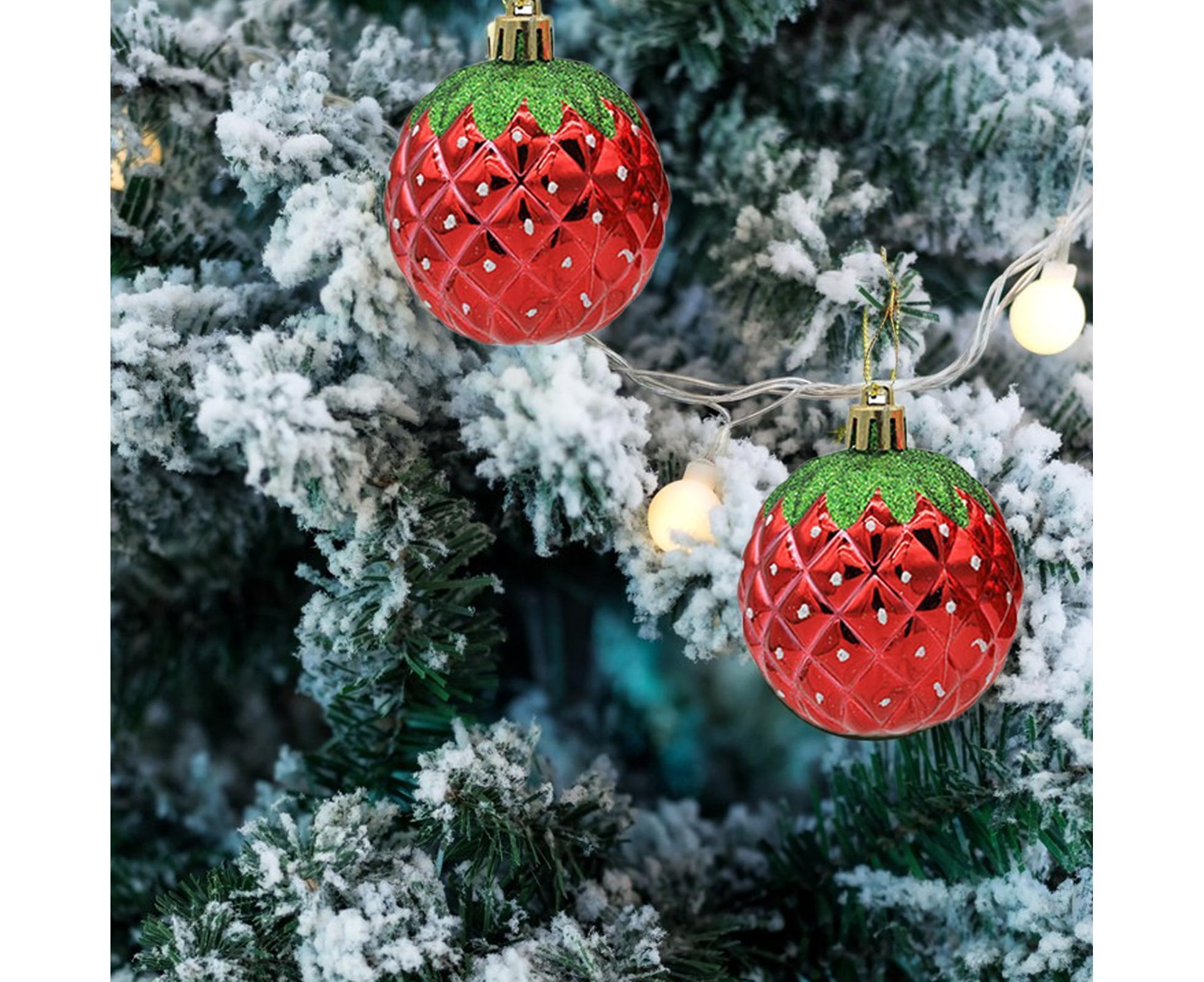 6Pcs Strawberry Ball Pendants-8 cm - Image 5