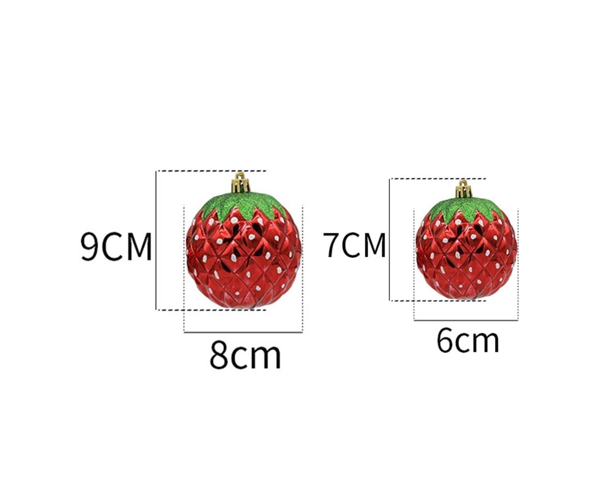 6Pcs Strawberry Ball Pendants-8 cm - Image 7