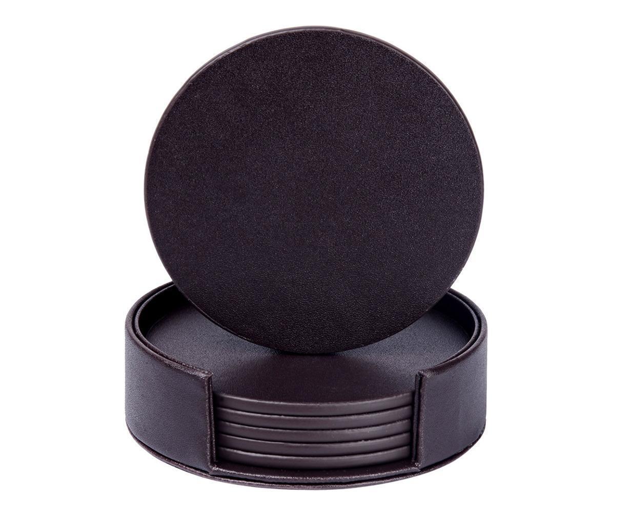 6Pcs Faux Leather Marble Coasters Cup Mat Pad Holder Placemat Dining Table Decor- B - Image 6