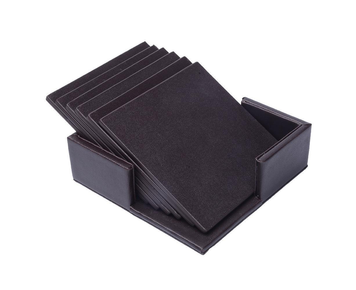 6Pcs Faux Leather Marble Coasters Cup Mat Pad Holder Placemat Dining Table Decor- B - Image 8