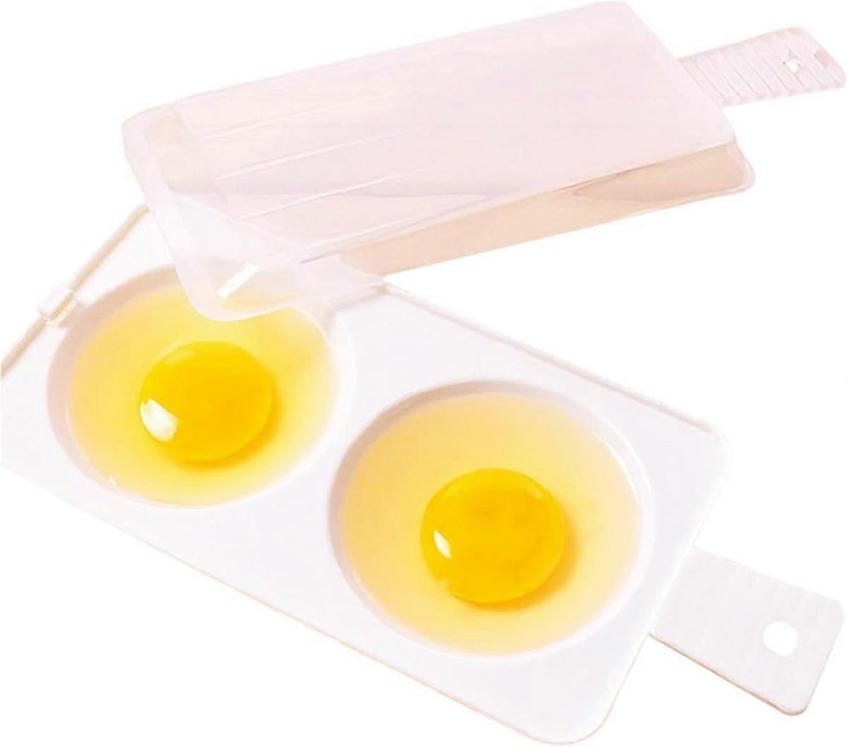 Plastic Double Egg Poacher, Microwave Egg Cooker - Image 1