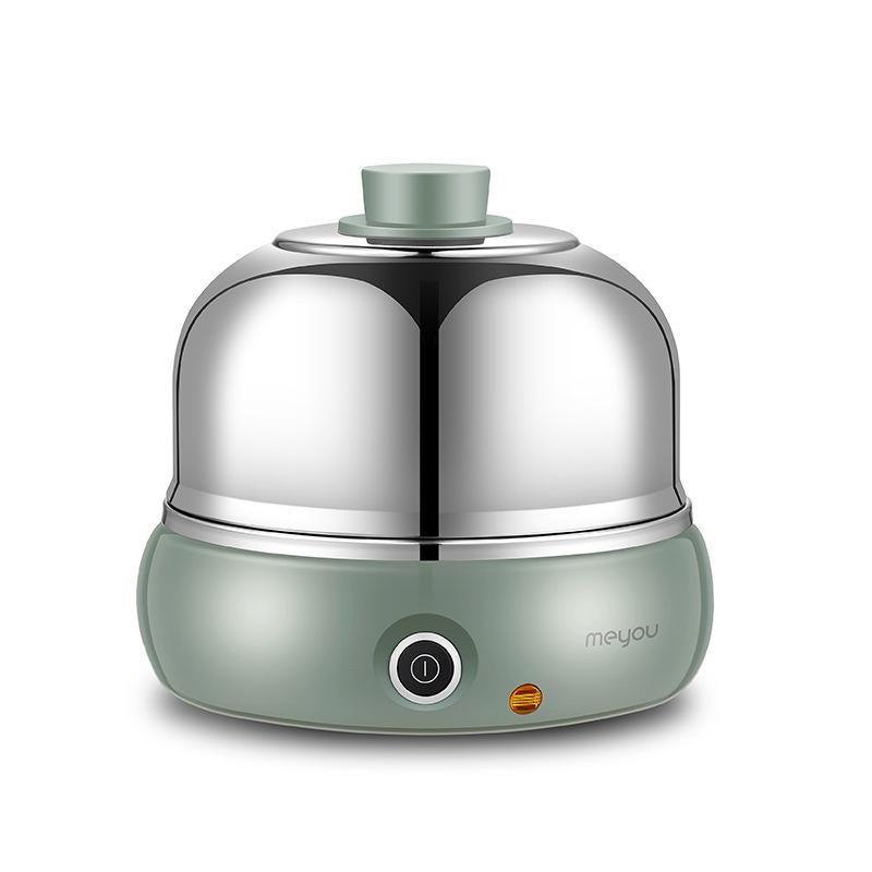 9-Egg Stainless Steel Electric Cooker, Auto Shut-Off, Green - Image 1