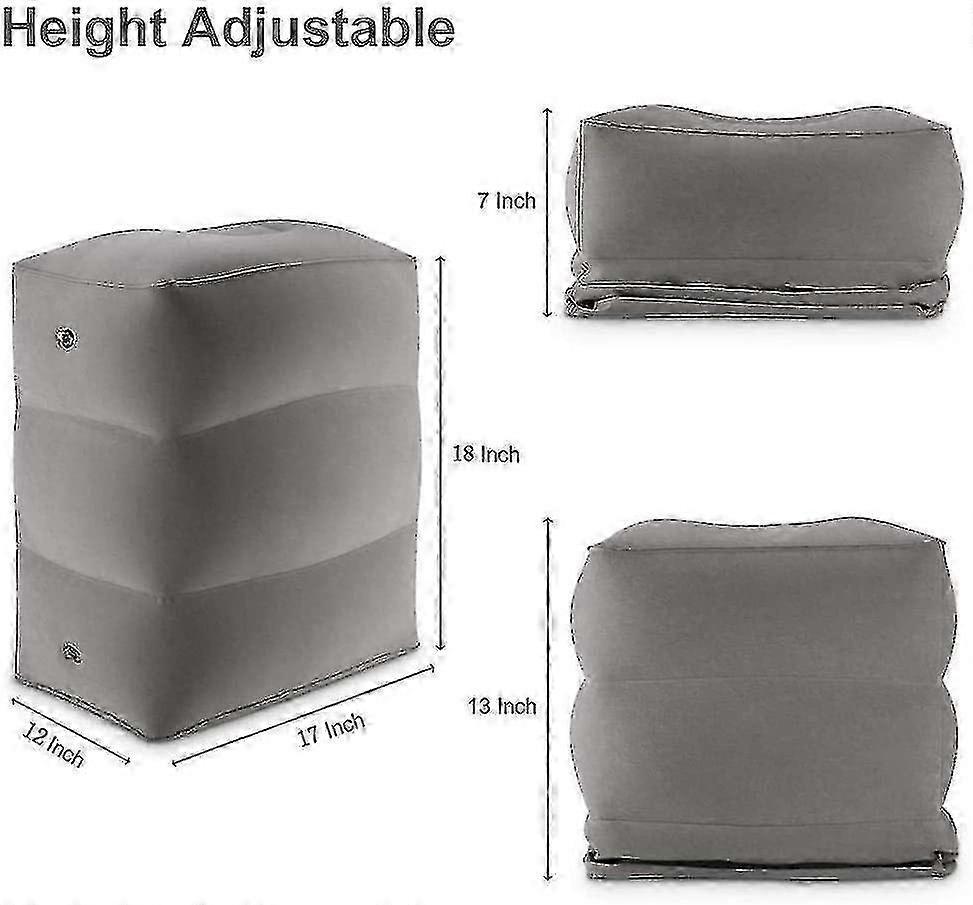 Inflatable Leg & Foot Rest Pillow for Travel, Adjustable Cushion - Image 2