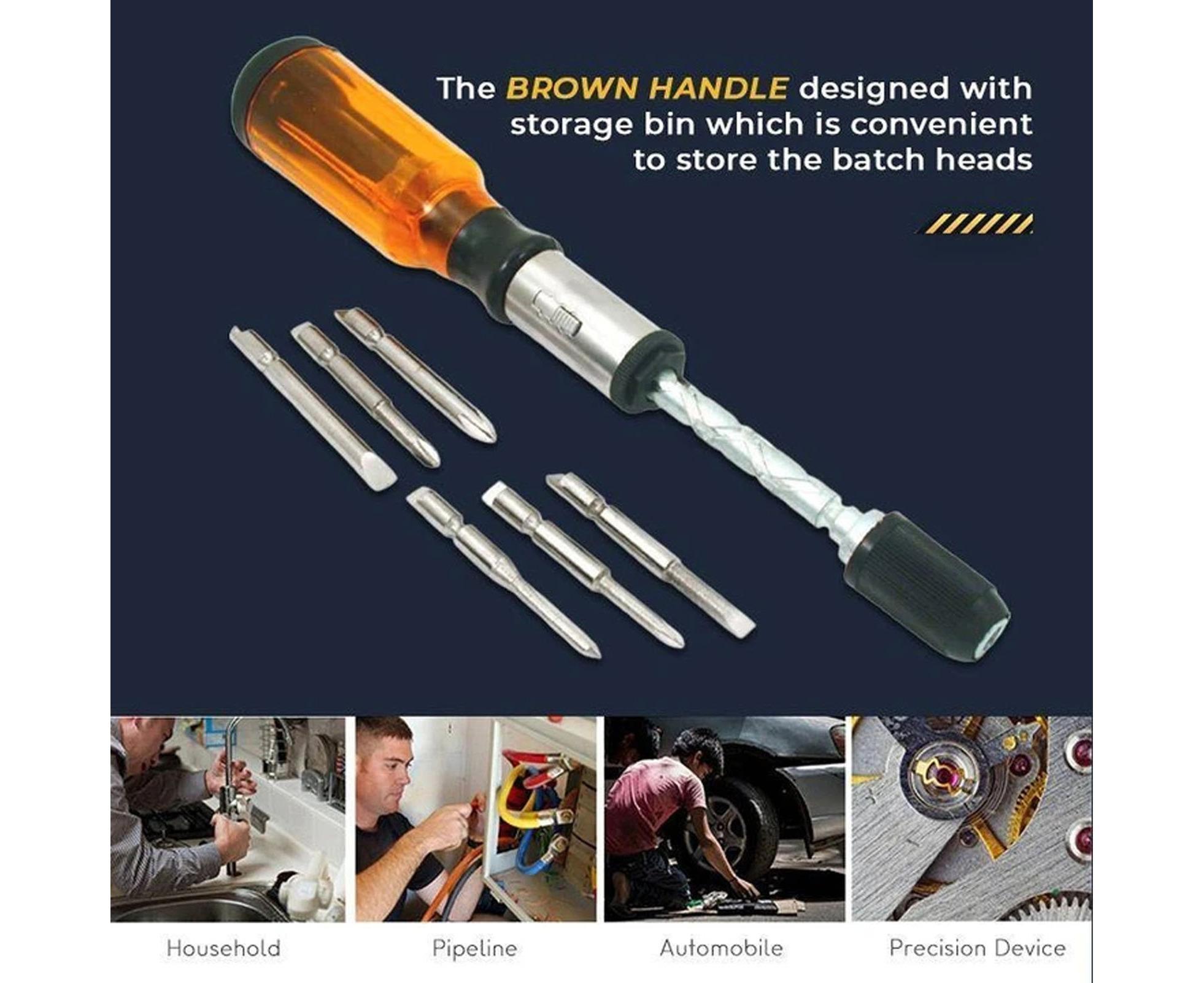 1 Set Screwdrivers Demountable High Precision Metal Hand Pressing Nut Drivers Hand Tools-Yellow - Image 4