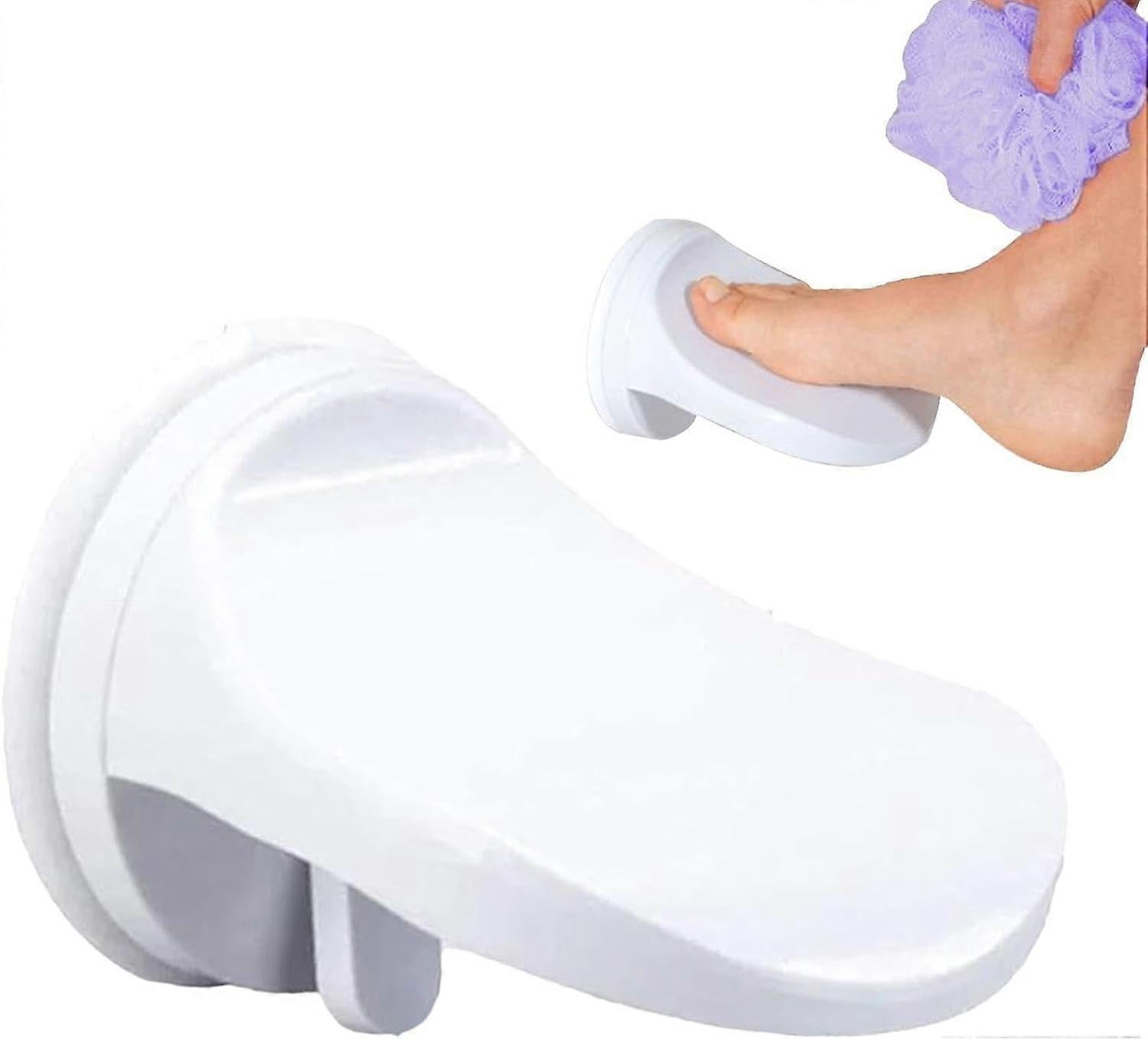 Suction Cup Shower Foot Rest Support, White - Image 1
