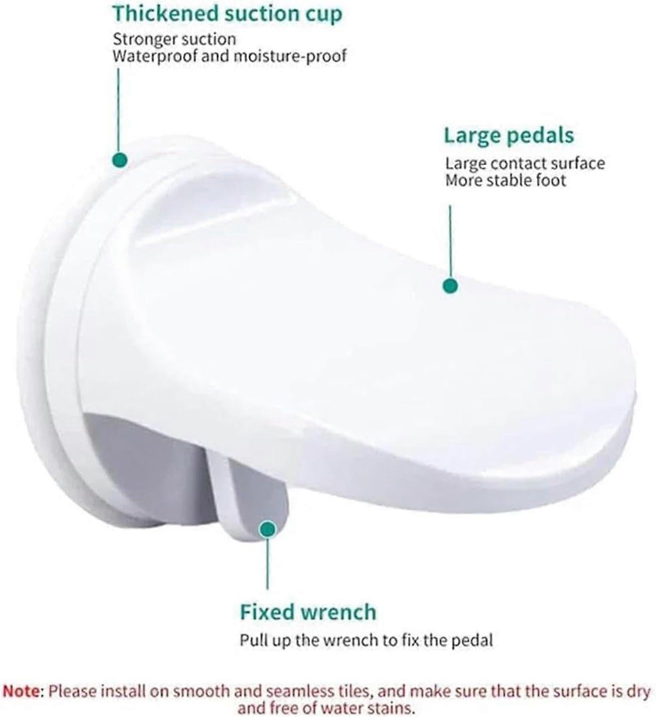 Suction Cup Shower Foot Rest Support, White - Image 5