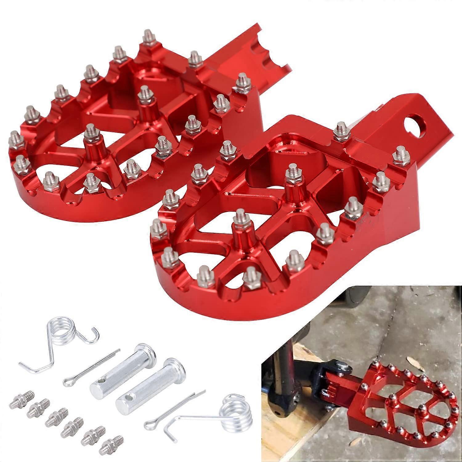 Red Motorcycle Foot Rests for Dirt Bike - Image 1
