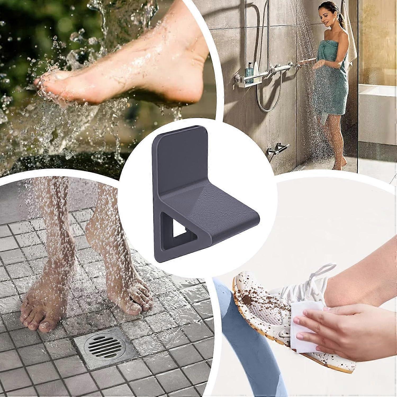 Black Shower Foot Rest, No Drill, for Shaving - Image 4