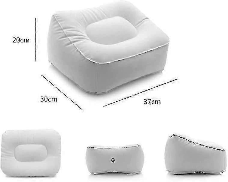 Inflatable Flocking Fabric Foot Rest, Airplane/Car/Office Use - Image 2