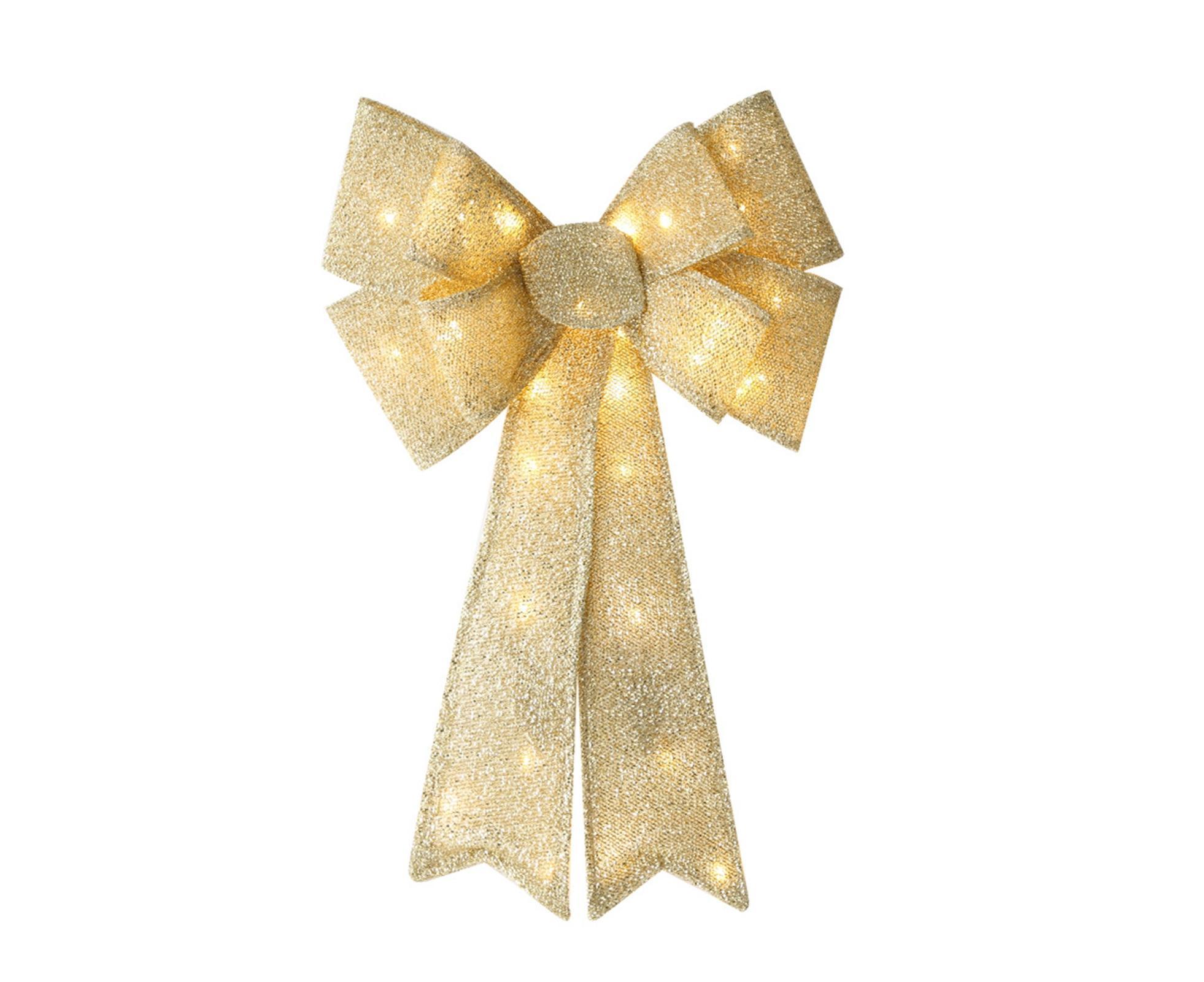 Xmas Tree Wreath Bow Pendant for Party-Golden - Image 1