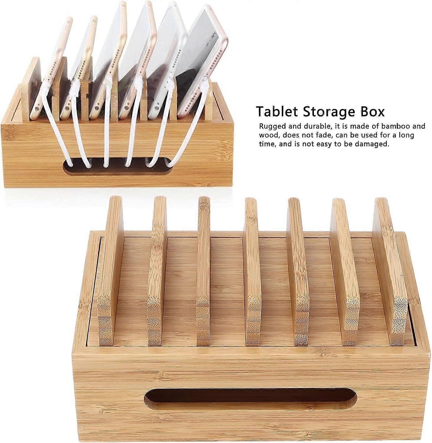 Bamboo Charging Station for Multiple Devices, Wood Organizer Dock - Image 2