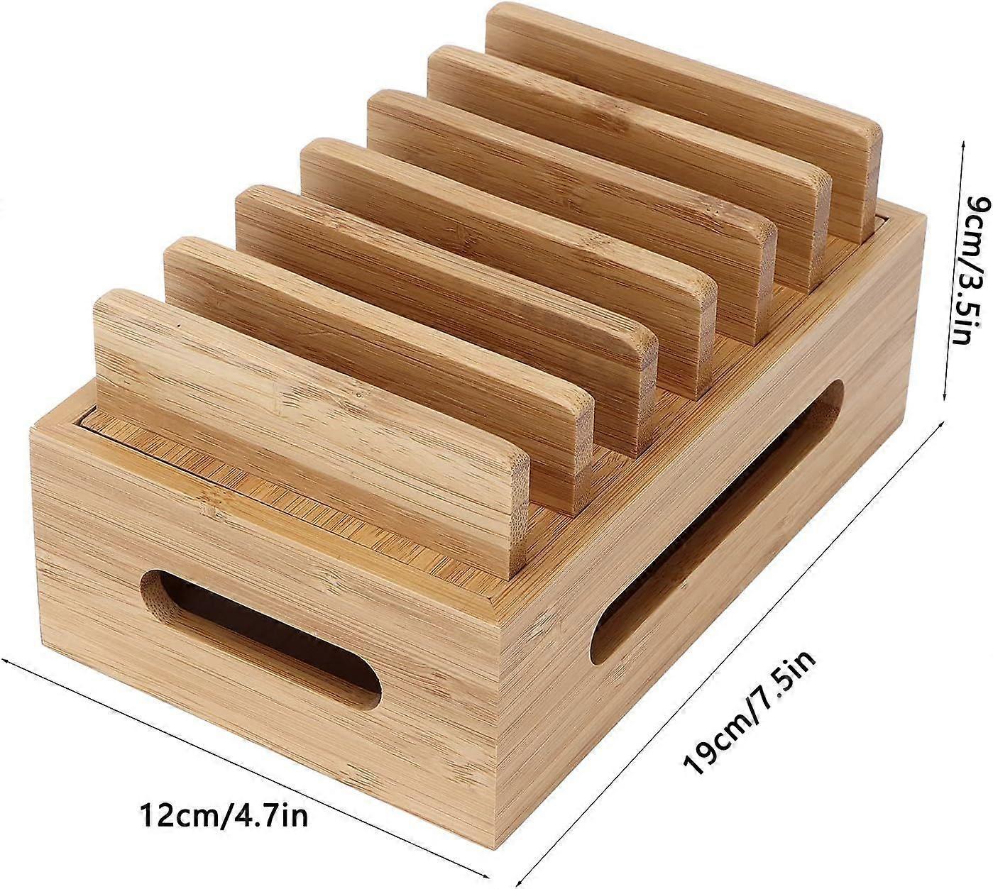 Bamboo Charging Station for Multiple Devices, Wood Organizer Dock - Image 3