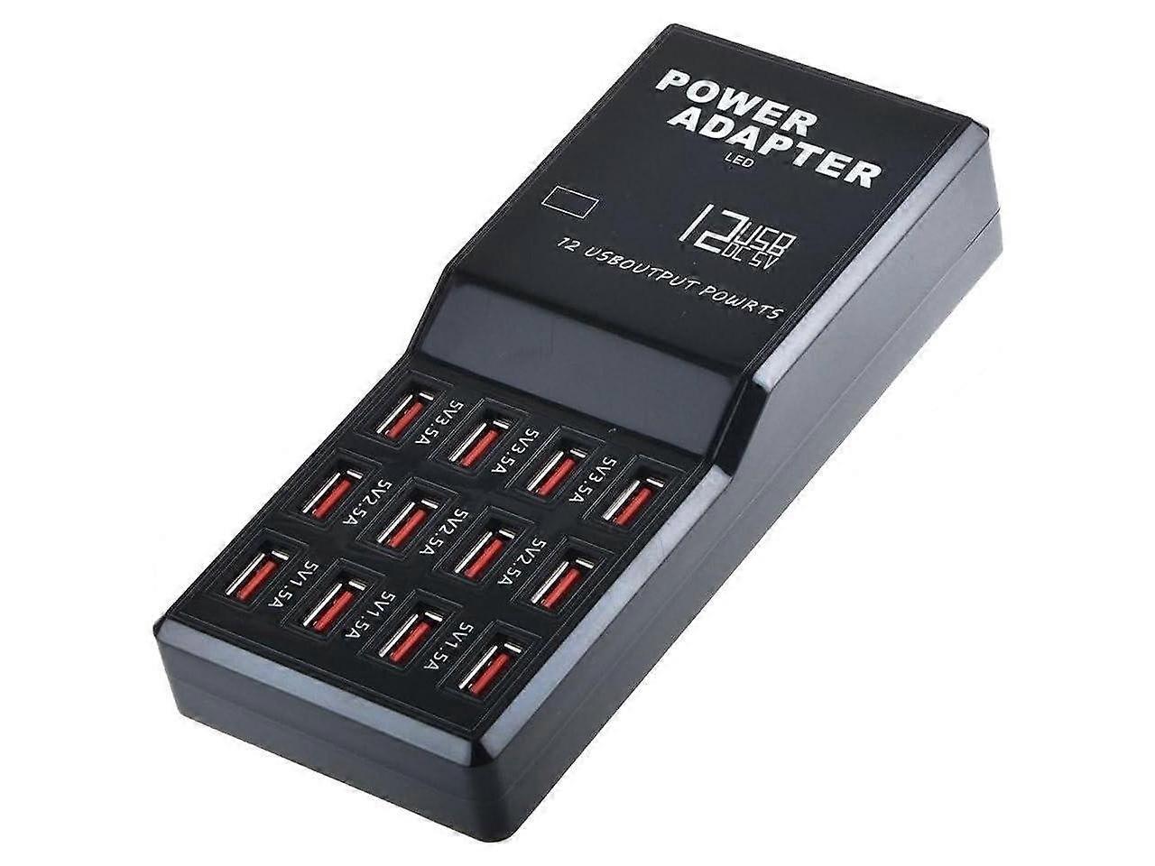 60W 12-Port USB Charging Station for Multiple Devices, Apple & More - Image 1