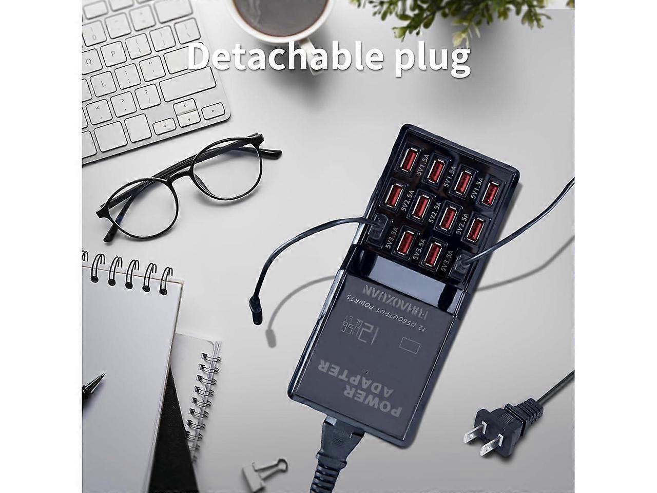 60W 12-Port USB Charging Station for Multiple Devices, Apple & More - Image 4