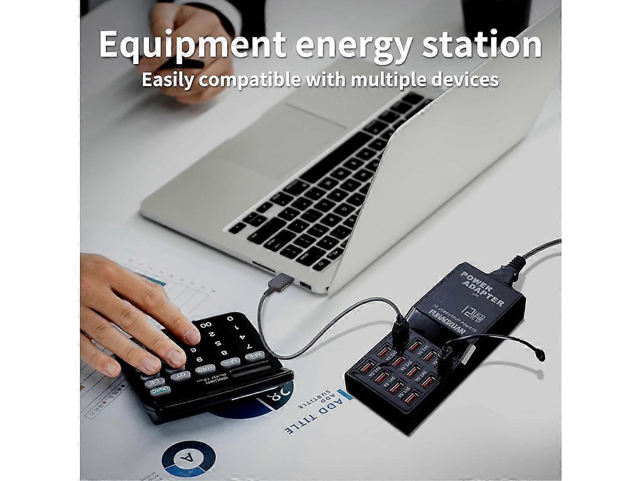 60W 12-Port USB Charging Station for Multiple Devices, Apple & More - Image 5