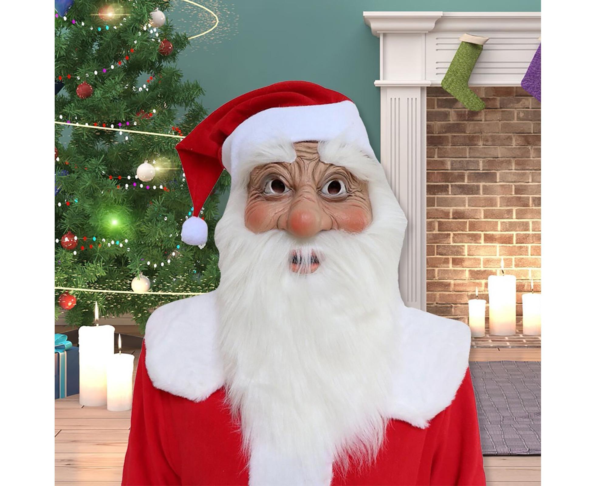 Halloween Creative Santa Claus Shape Christmas Cosplay Costume Decor Face Cover-C - Image 2