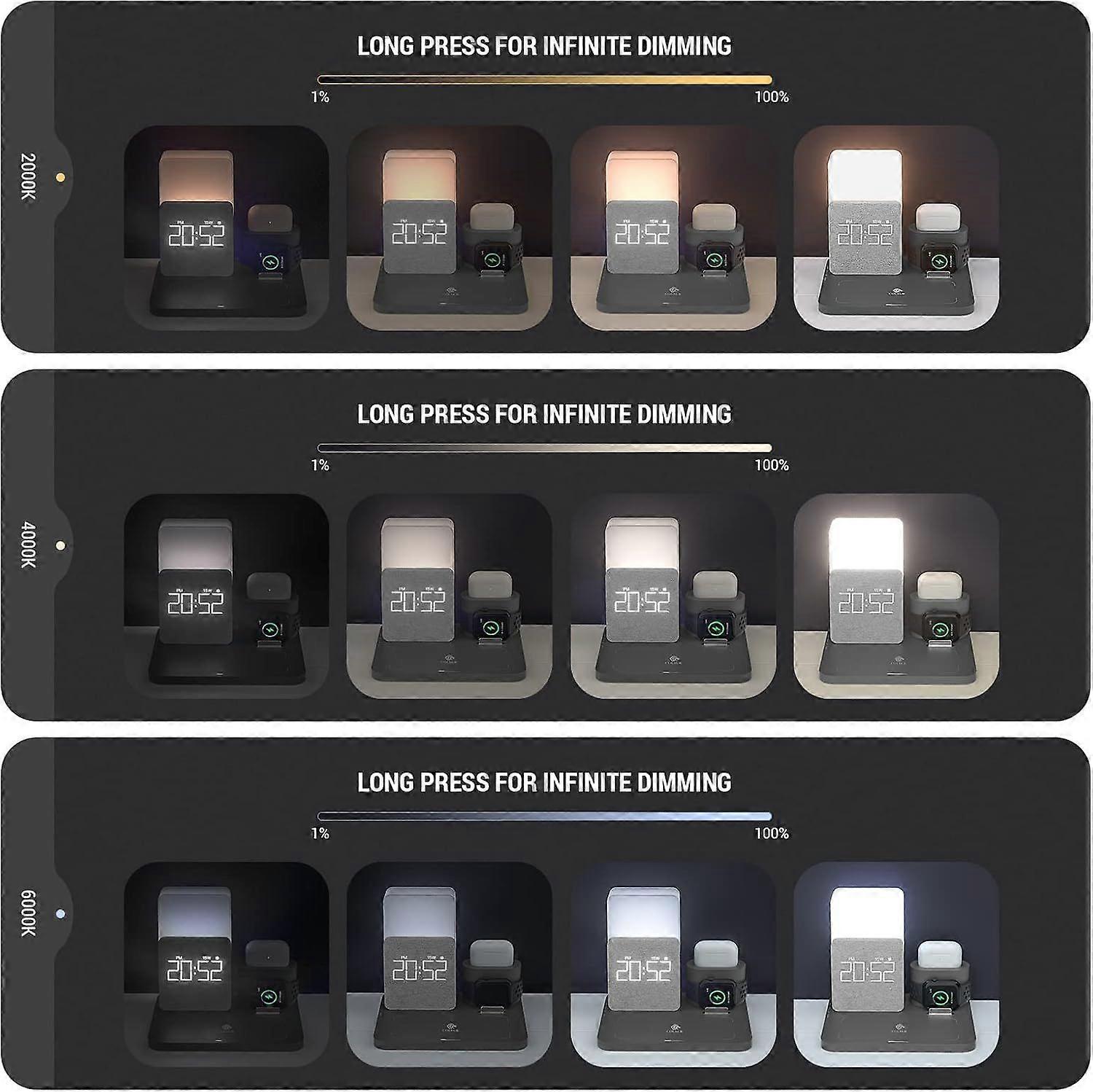 3-in-1 Wireless Charging Station with Alarm Clock - Image 4