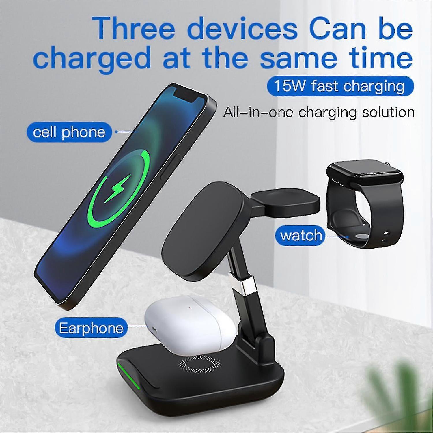 Foldable 3-in-1 Wireless Charging Station, 15W Charger - Image 3