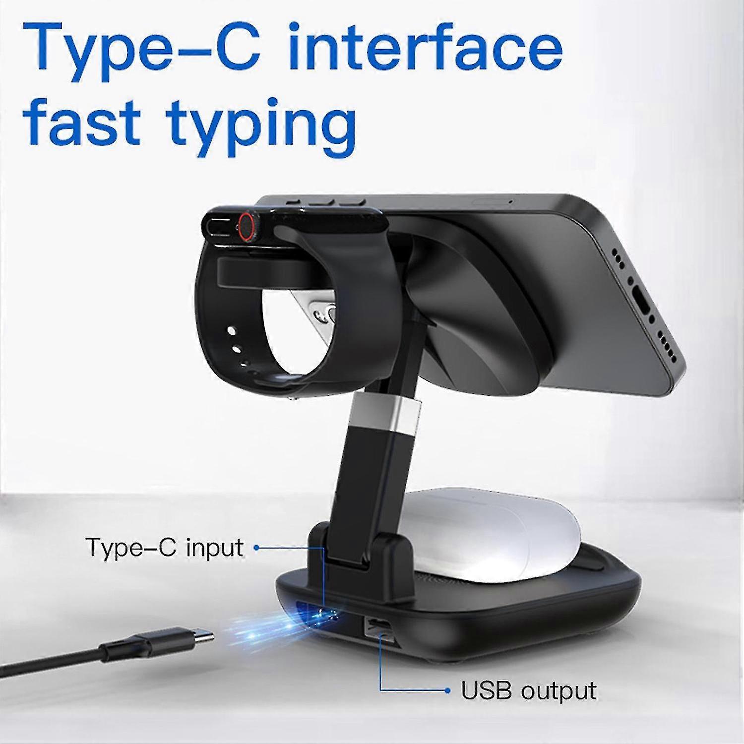 Foldable 3-in-1 Wireless Charging Station, 15W Charger - Image 4