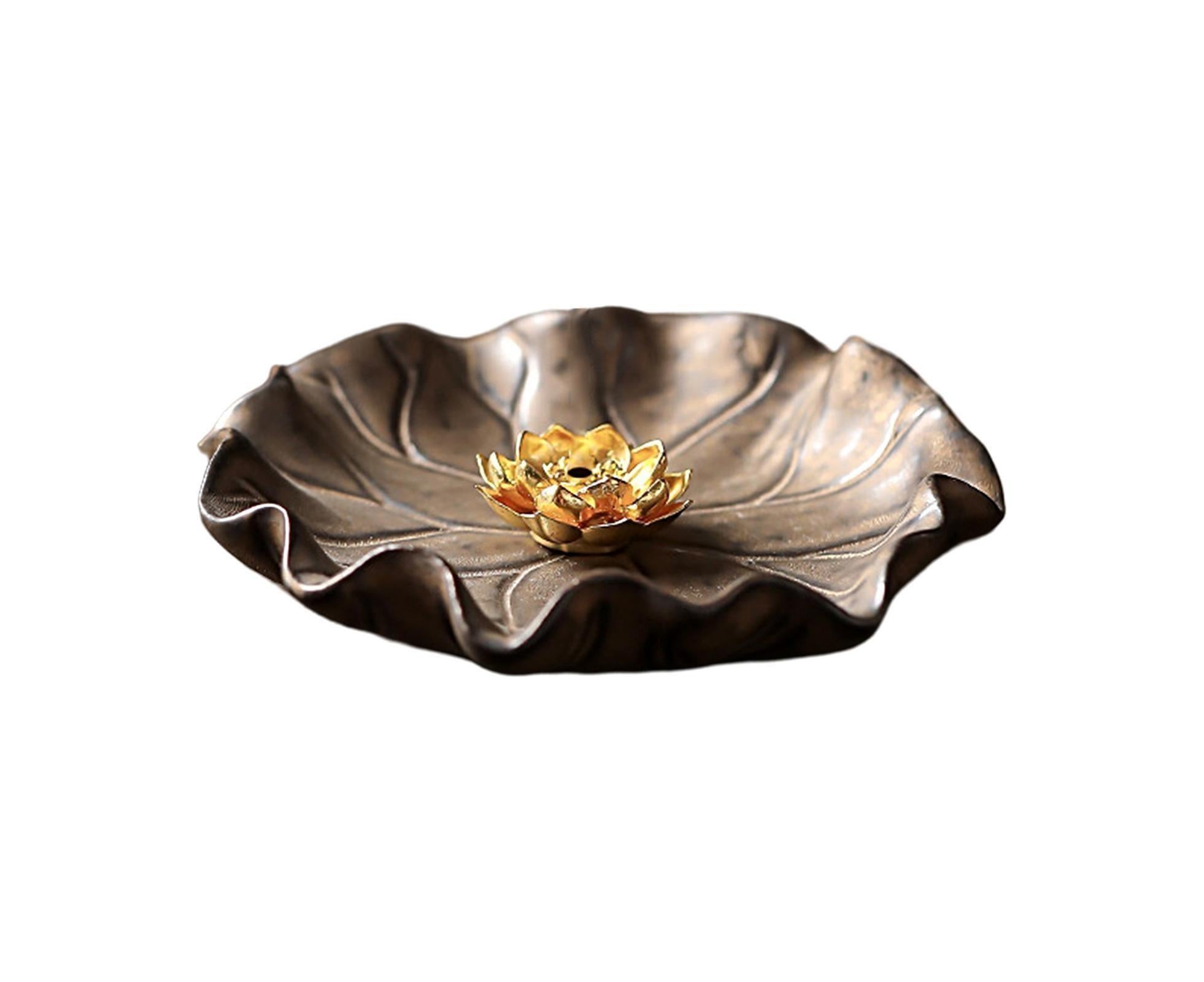 Lotus Leaf Mini Incense Holder for Teahouse-A - Image 1