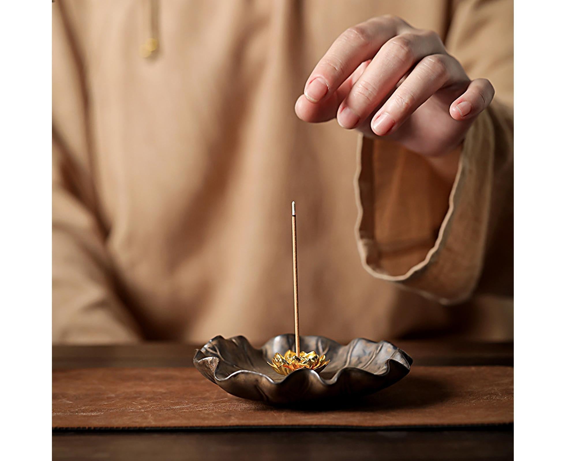 Lotus Leaf Mini Incense Holder for Teahouse-A - Image 3