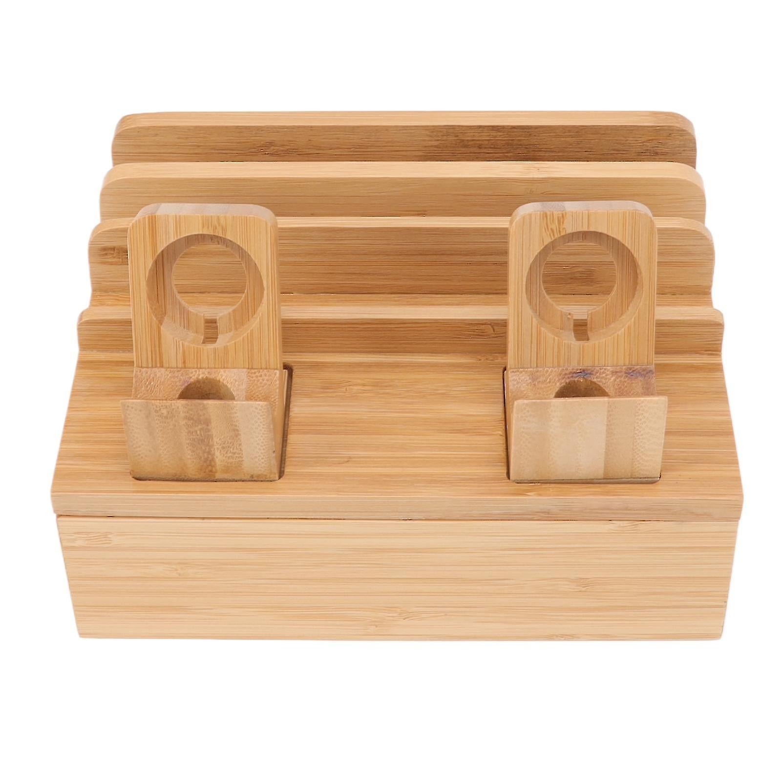 Bamboo 5-Port Charging Station Rack for Phones/Tablets/Watches - Image 1
