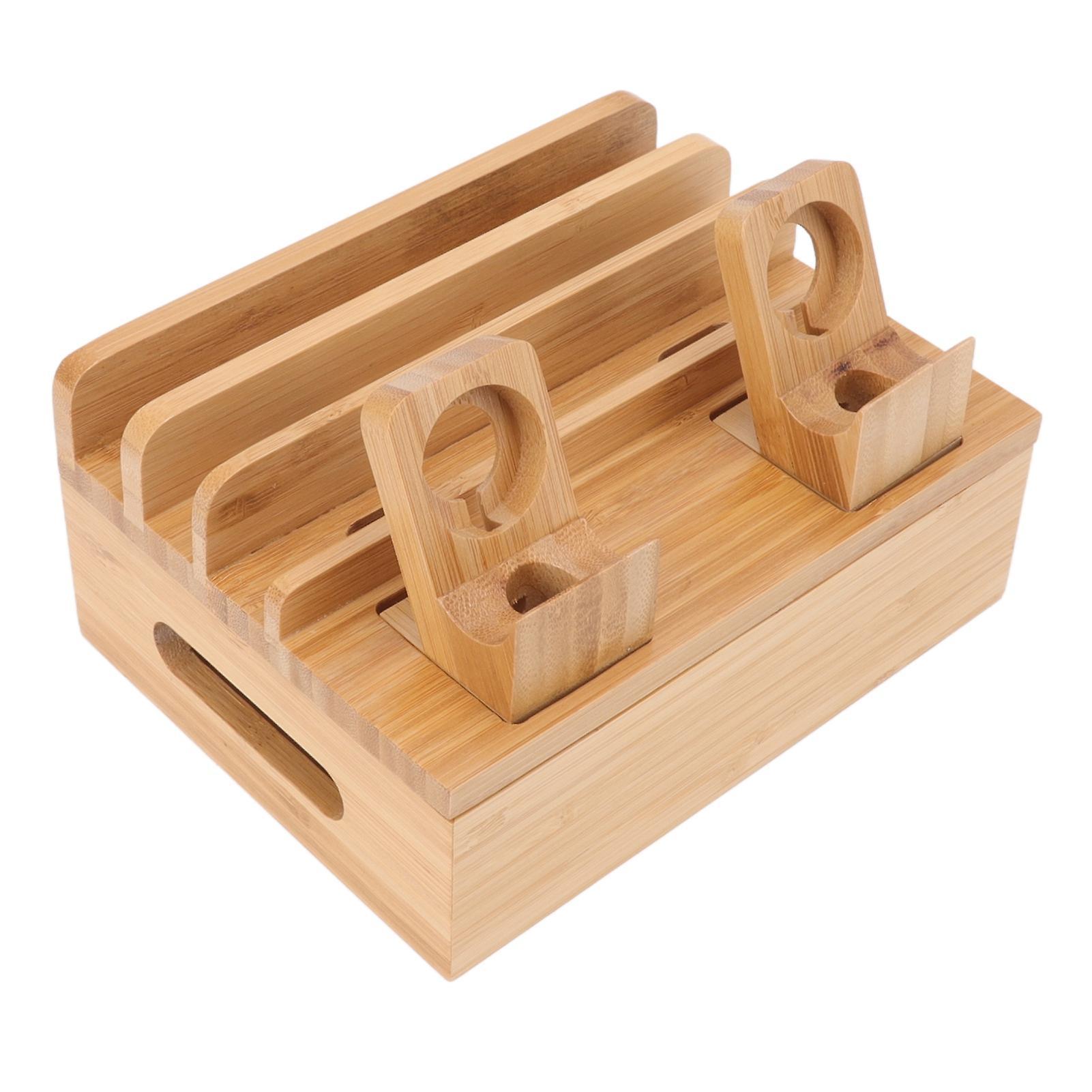 Bamboo 5-Port Charging Station Rack for Phones/Tablets/Watches - Image 2