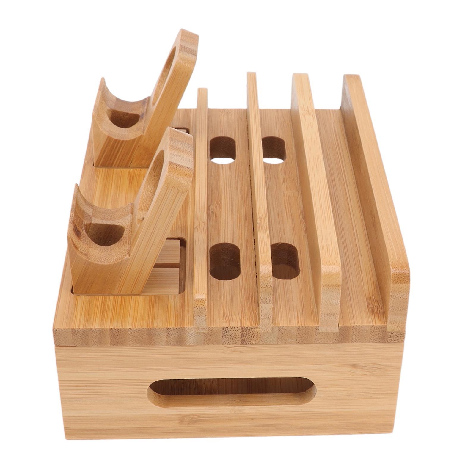 Bamboo 5-Port Charging Station Rack for Phones/Tablets/Watches - Image 3
