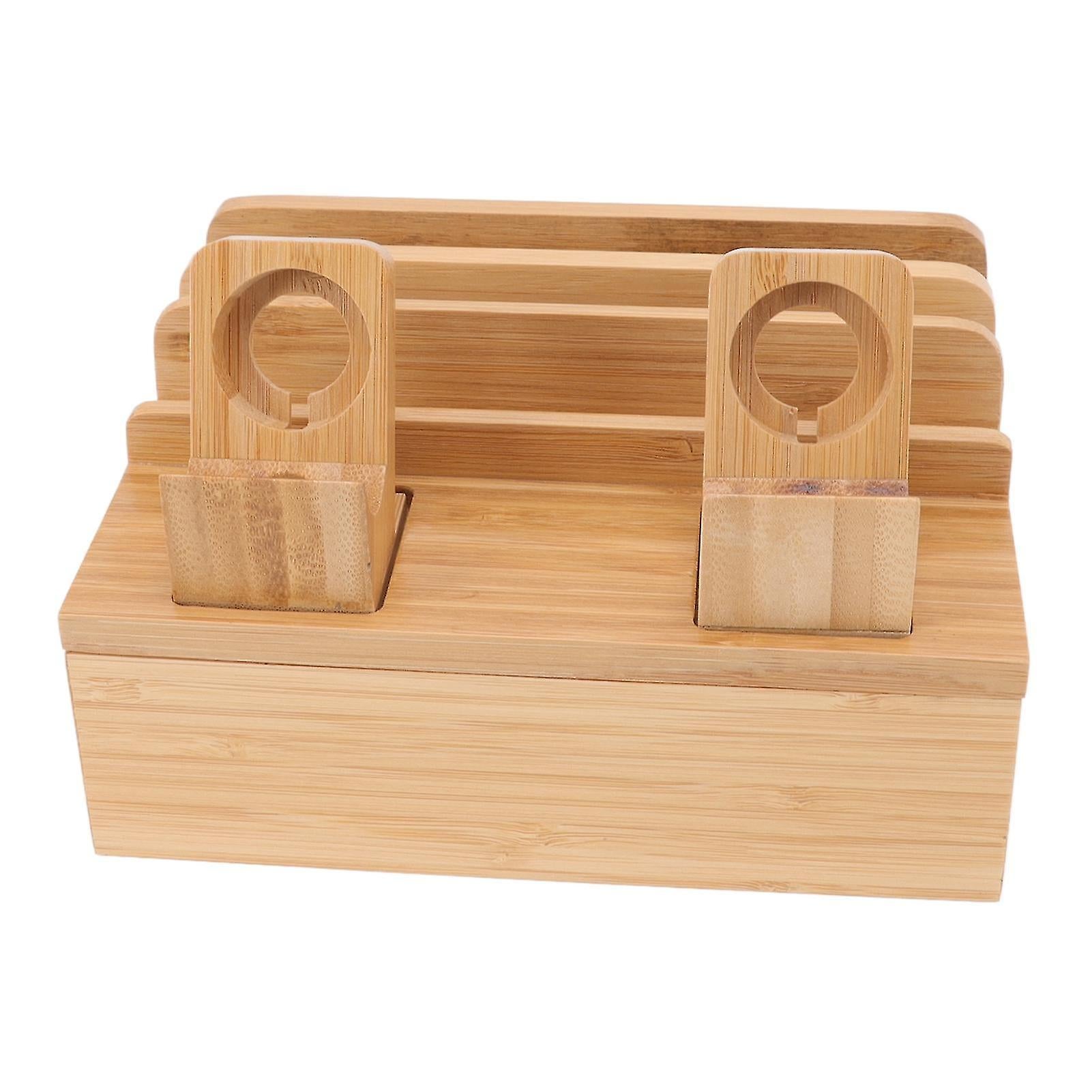 Bamboo 5-Port Charging Station Rack for Phones/Tablets/Watches - Image 4
