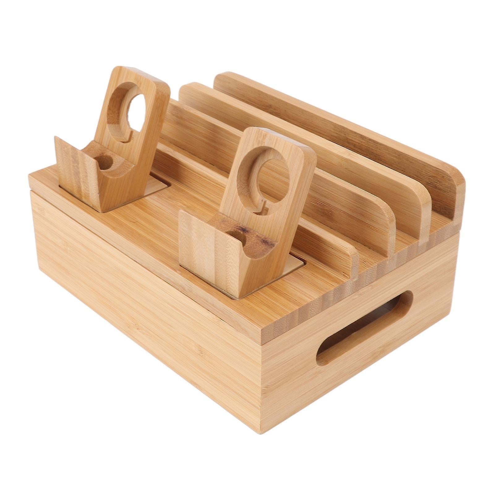 Bamboo 5-Port Charging Station Rack for Phones/Tablets/Watches - Image 5