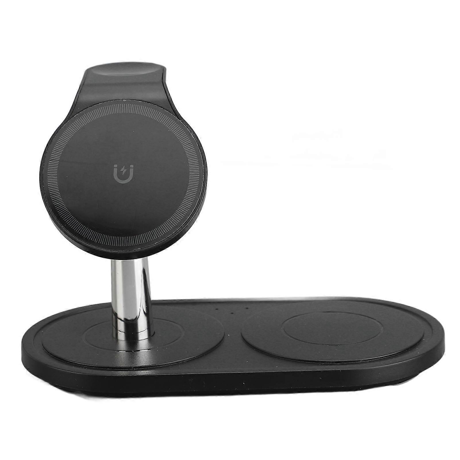 3-in-1 Charging Station for Phone, Watch & Earbuds, Black - Image 1