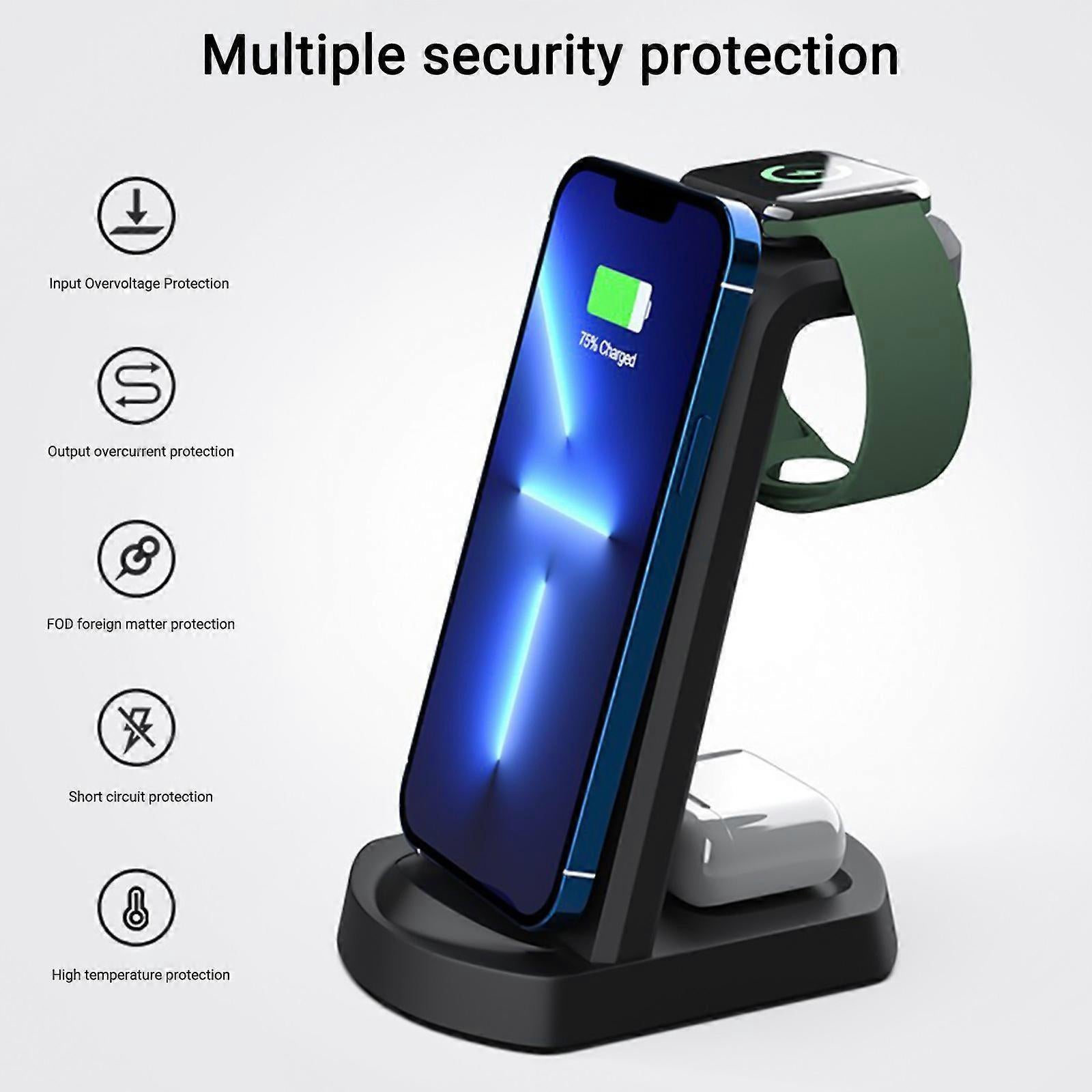 15W 3-in-1 Wireless Charging Station for iOS & Android Devices - Image 5