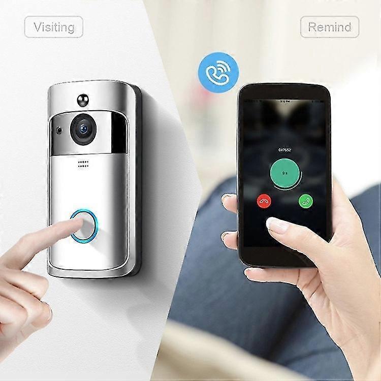 Wireless Video Doorbell Camera with Ringtone, Silver - Image 3