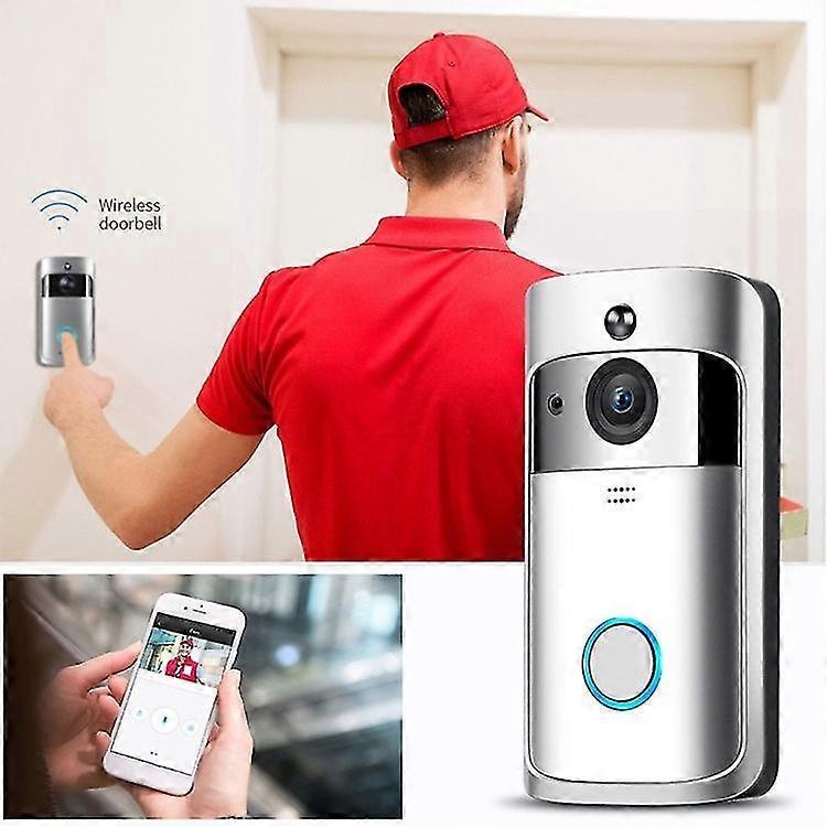 Wireless Video Doorbell Camera with Ringtone, Silver - Image 4