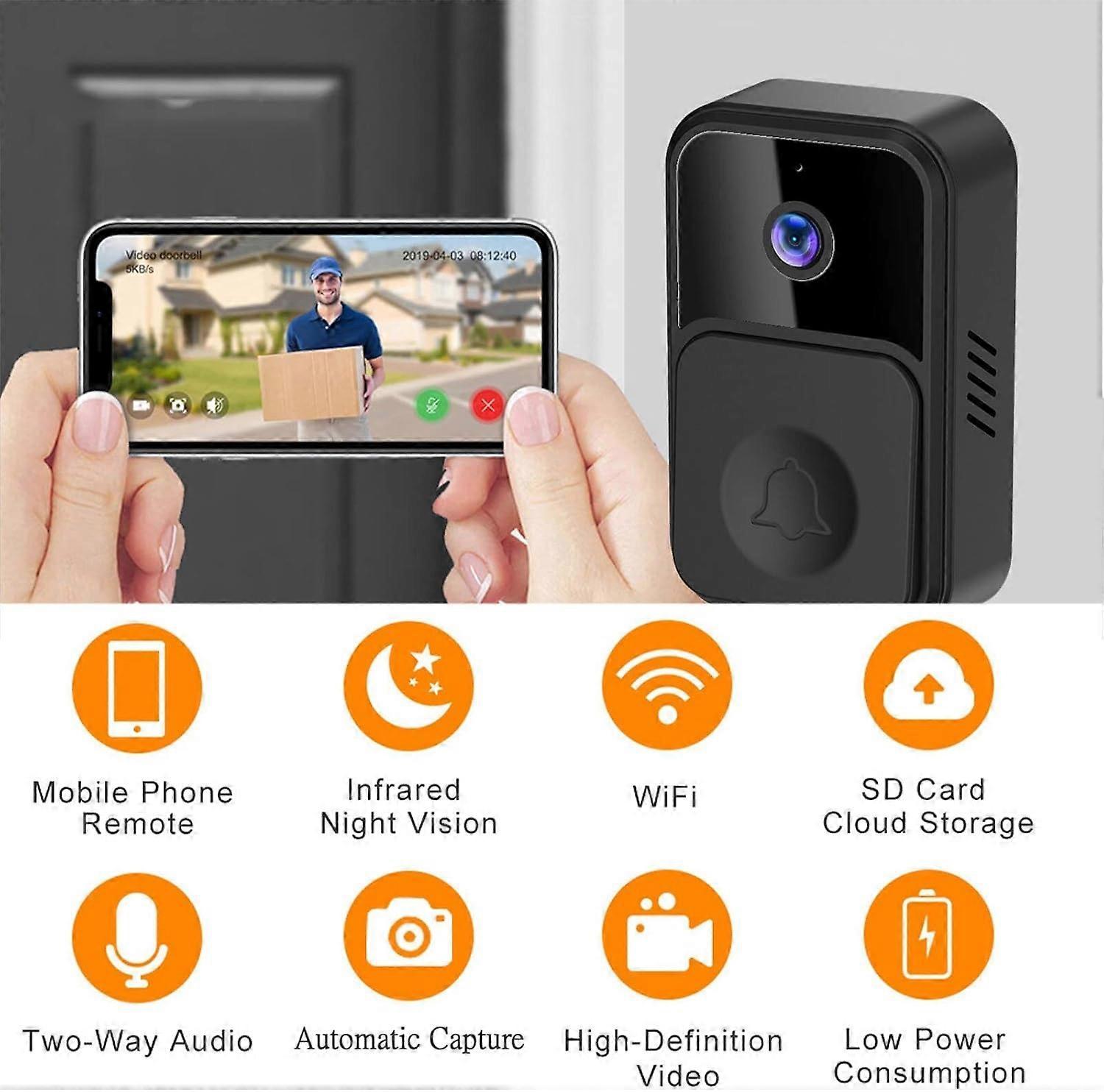 Smart WiFi Video Doorbell, Wireless Anti-Theft Camera Doorbell - Image 3
