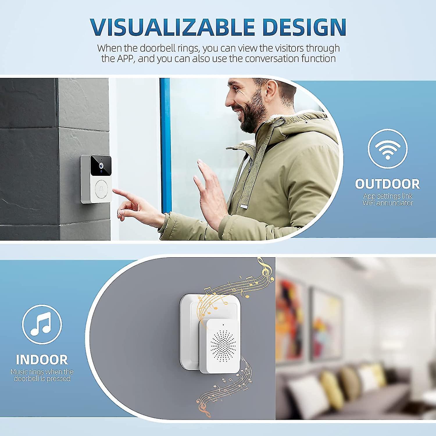 Wireless Doorbell Camera with Chime, 2.4GHz Video Doorbell - Image 4