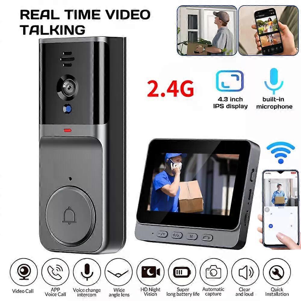 2.4G Wireless Video Doorbell with Smartphone Intercom, 256GB - Image 4
