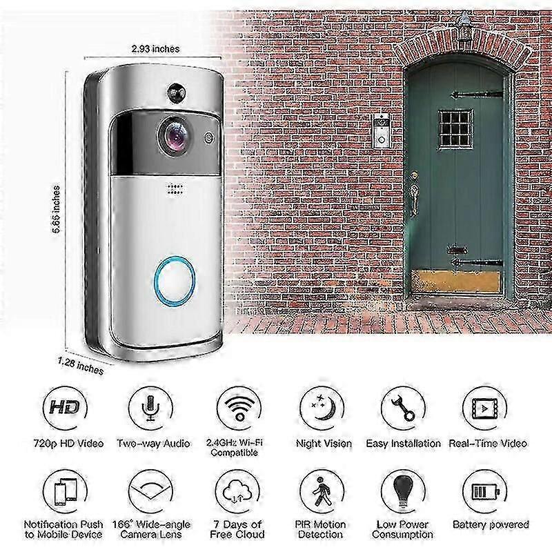 Wireless Video Doorbell Camera with Indoor Chime, Security - Image 3