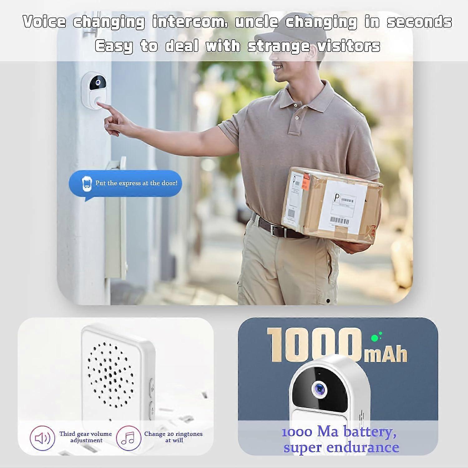 Smart Video Doorbell with Chime, HD Night Vision, Anti-Theft - Image 2