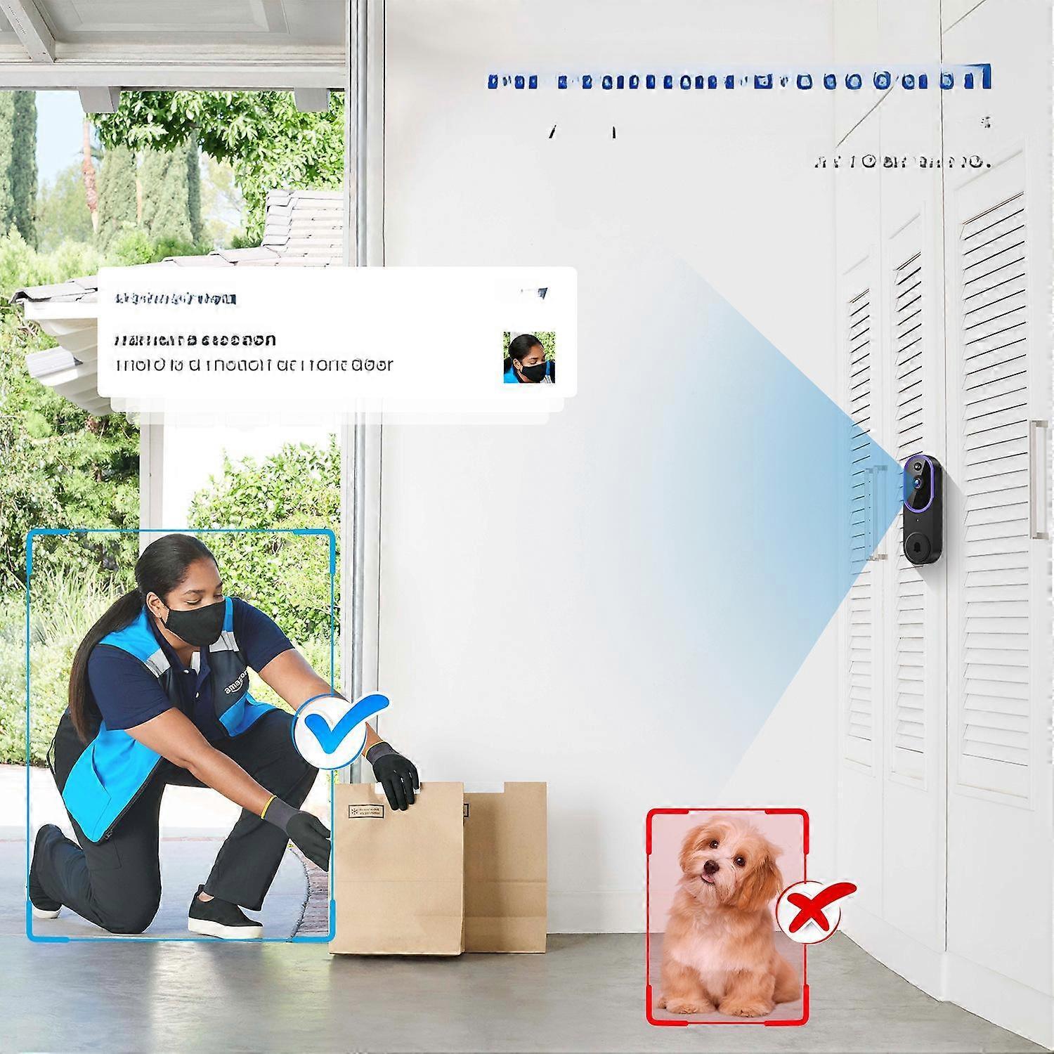 Smart Wireless Video Doorbell, HD Night Vision, Intercom Security - Image 3