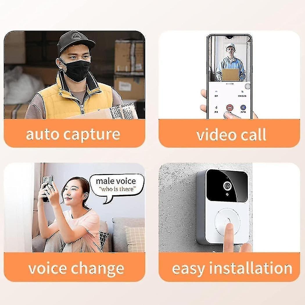 Smart Ring Video Doorbell, Wireless HD Night Vision Home Intercom - Image 2