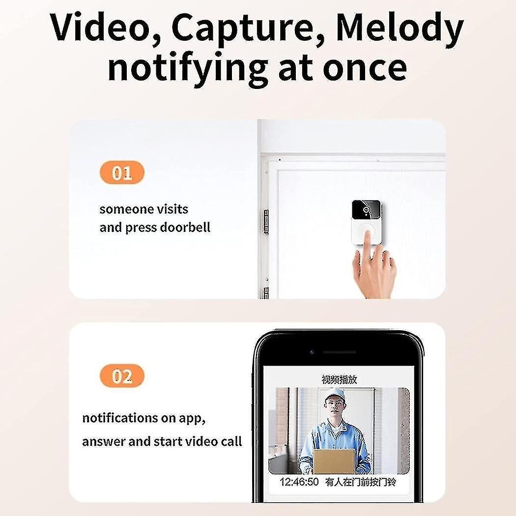 Smart Ring Video Doorbell, Wireless HD Night Vision Home Intercom - Image 3